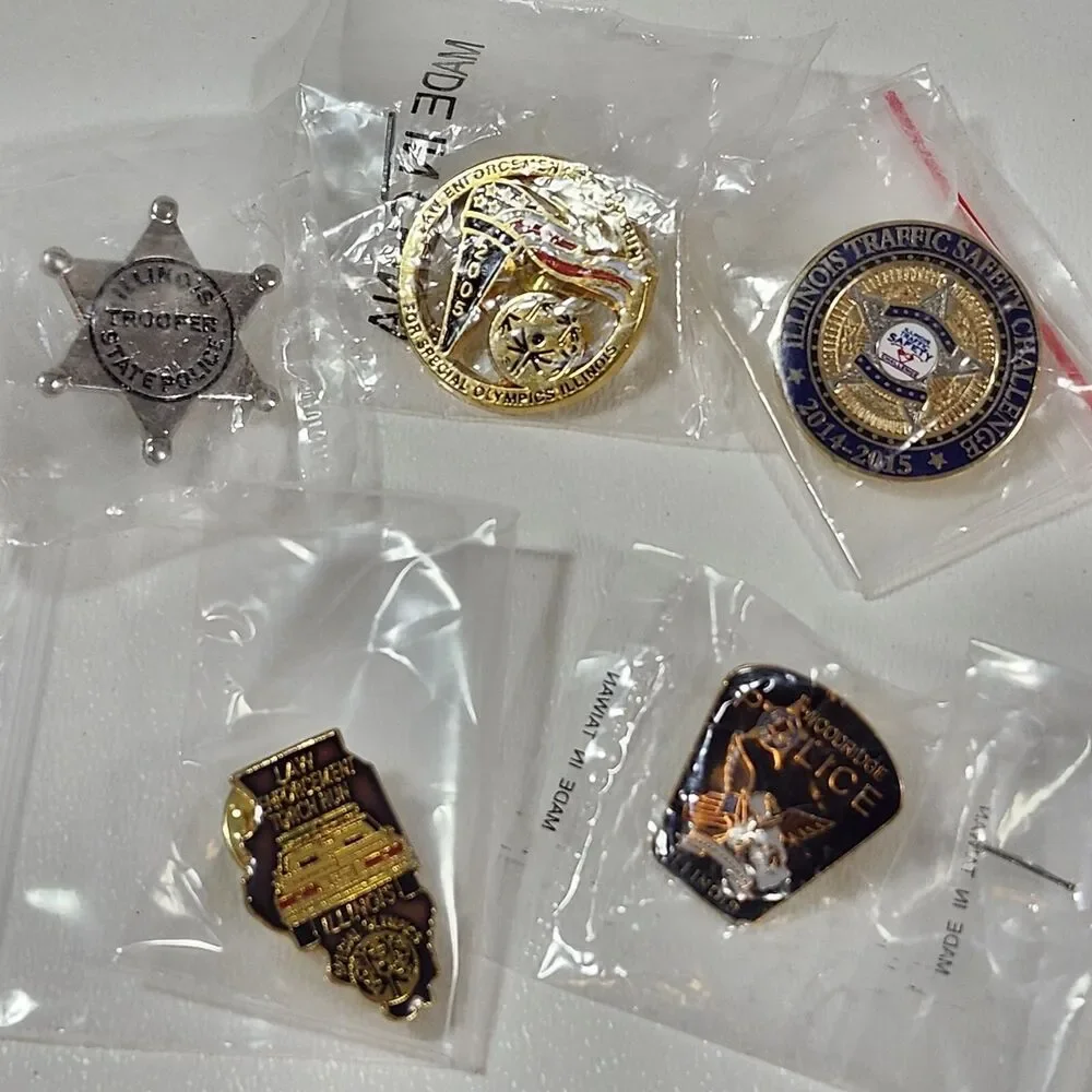 Illinois State Police Lapel Pins Lot of 5 Special Olympics Trooper Woodridge IL